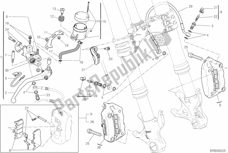 All parts for the Freno Anteriore of the Ducati Superbike 959 Panigale ABS Brasil 2017